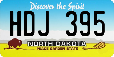 ND license plate HDJ395