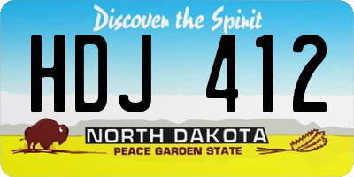 ND license plate HDJ412