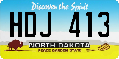ND license plate HDJ413
