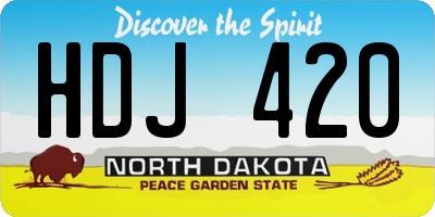 ND license plate HDJ420