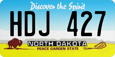 ND license plate HDJ427