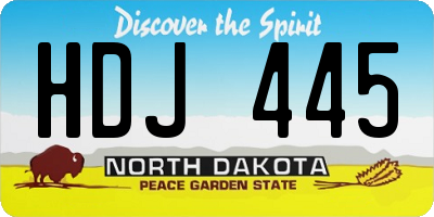 ND license plate HDJ445