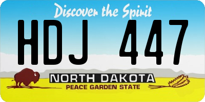ND license plate HDJ447