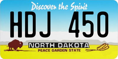 ND license plate HDJ450