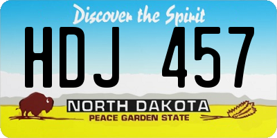 ND license plate HDJ457