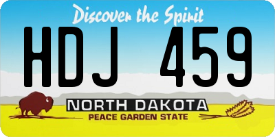 ND license plate HDJ459