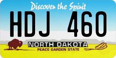 ND license plate HDJ460