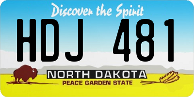 ND license plate HDJ481