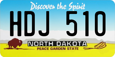 ND license plate HDJ510