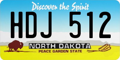 ND license plate HDJ512