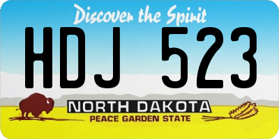 ND license plate HDJ523