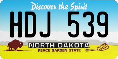 ND license plate HDJ539