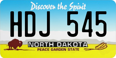 ND license plate HDJ545