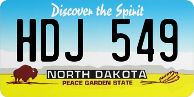ND license plate HDJ549