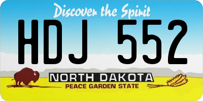 ND license plate HDJ552