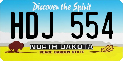 ND license plate HDJ554
