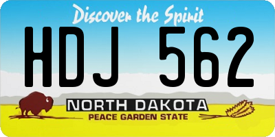 ND license plate HDJ562
