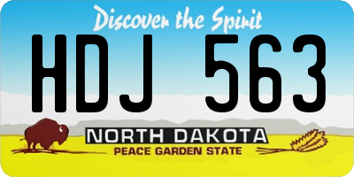 ND license plate HDJ563