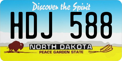 ND license plate HDJ588