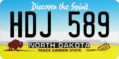 ND license plate HDJ589