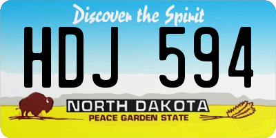 ND license plate HDJ594