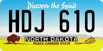 ND license plate HDJ610