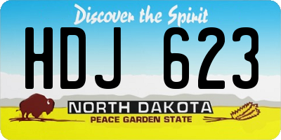 ND license plate HDJ623
