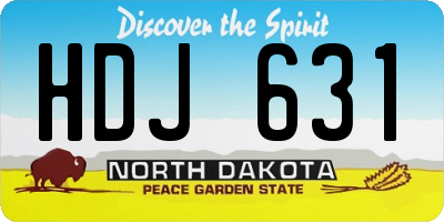 ND license plate HDJ631