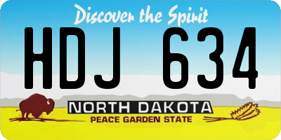 ND license plate HDJ634