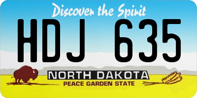 ND license plate HDJ635