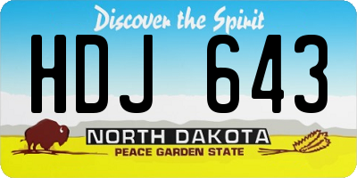 ND license plate HDJ643