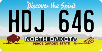 ND license plate HDJ646