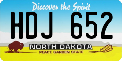ND license plate HDJ652