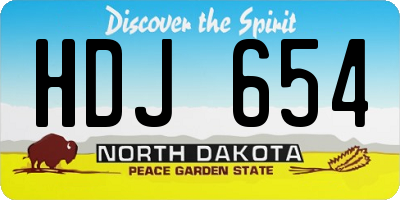 ND license plate HDJ654