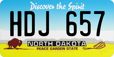 ND license plate HDJ657