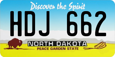 ND license plate HDJ662