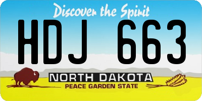 ND license plate HDJ663