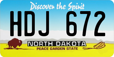 ND license plate HDJ672