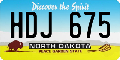 ND license plate HDJ675