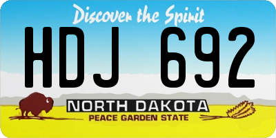ND license plate HDJ692