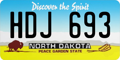 ND license plate HDJ693