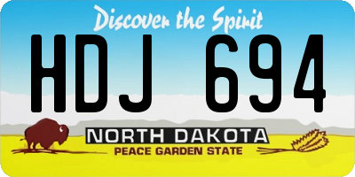ND license plate HDJ694