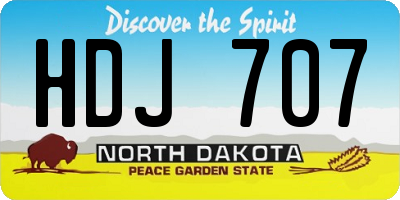 ND license plate HDJ707