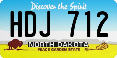 ND license plate HDJ712