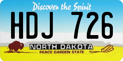 ND license plate HDJ726