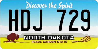 ND license plate HDJ729