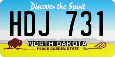 ND license plate HDJ731