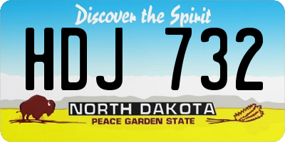 ND license plate HDJ732