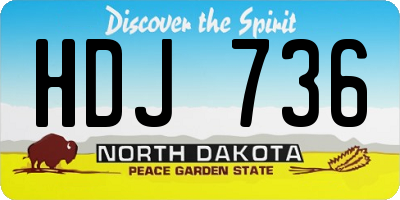 ND license plate HDJ736