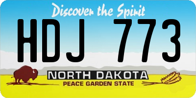 ND license plate HDJ773